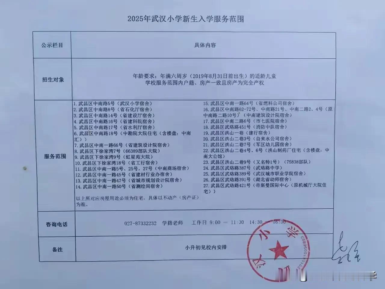 来围观2025年武汉小学对口的小区，清一色的都是体制内单位的小区，水利厅、建