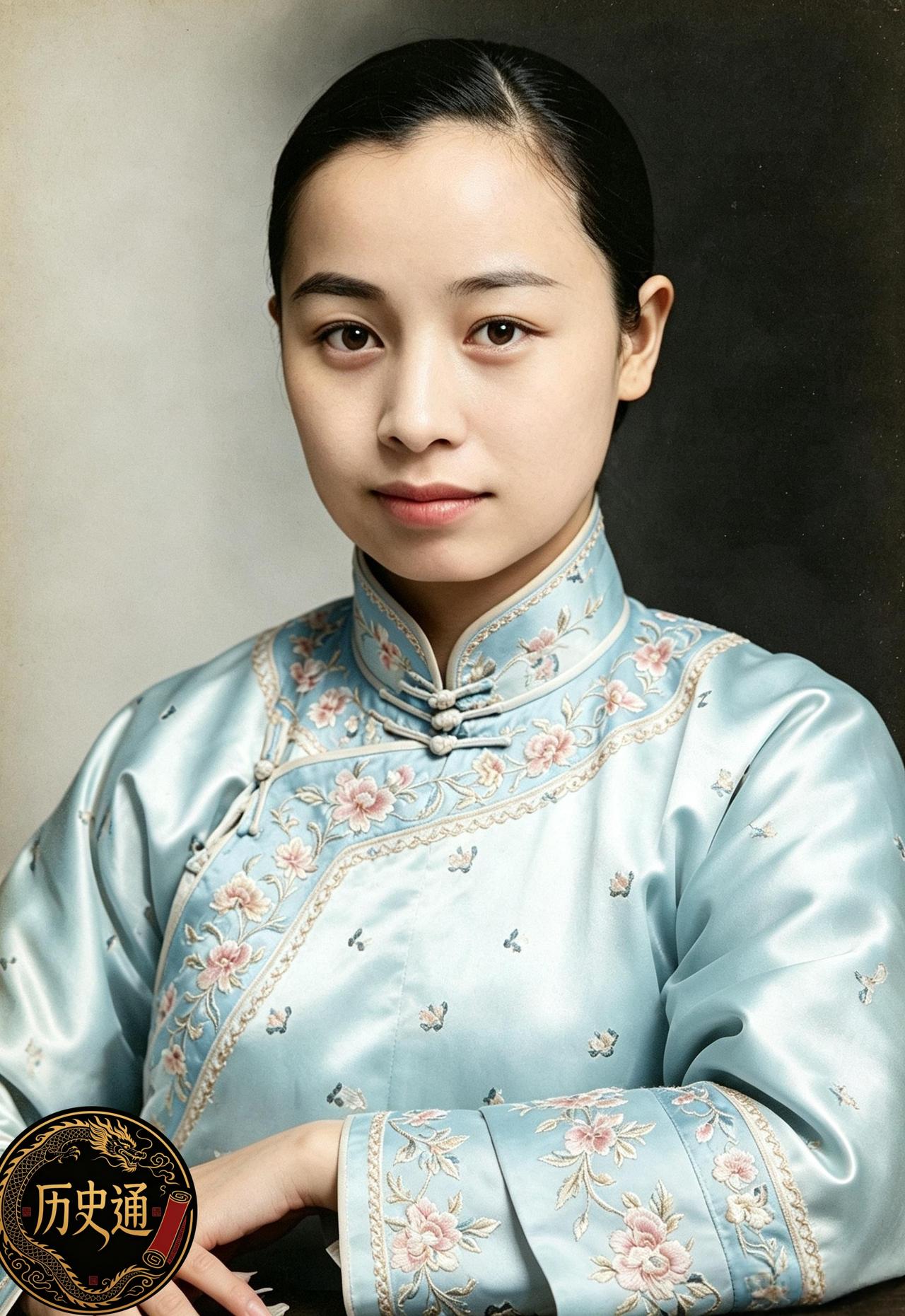 这位姑娘正是民国八大胡同中被公认的颜值最高的女子李金翠。因为，她曾凭着自己容貌与