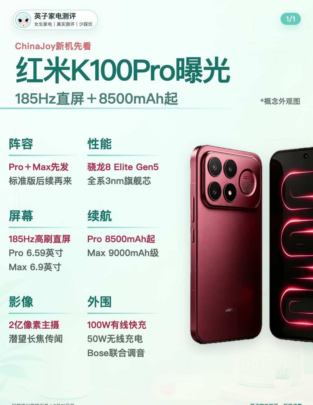 红米K100Pro外观曝光目前流出的外观走硬朗直板路线，大R角、四等边直屏，加