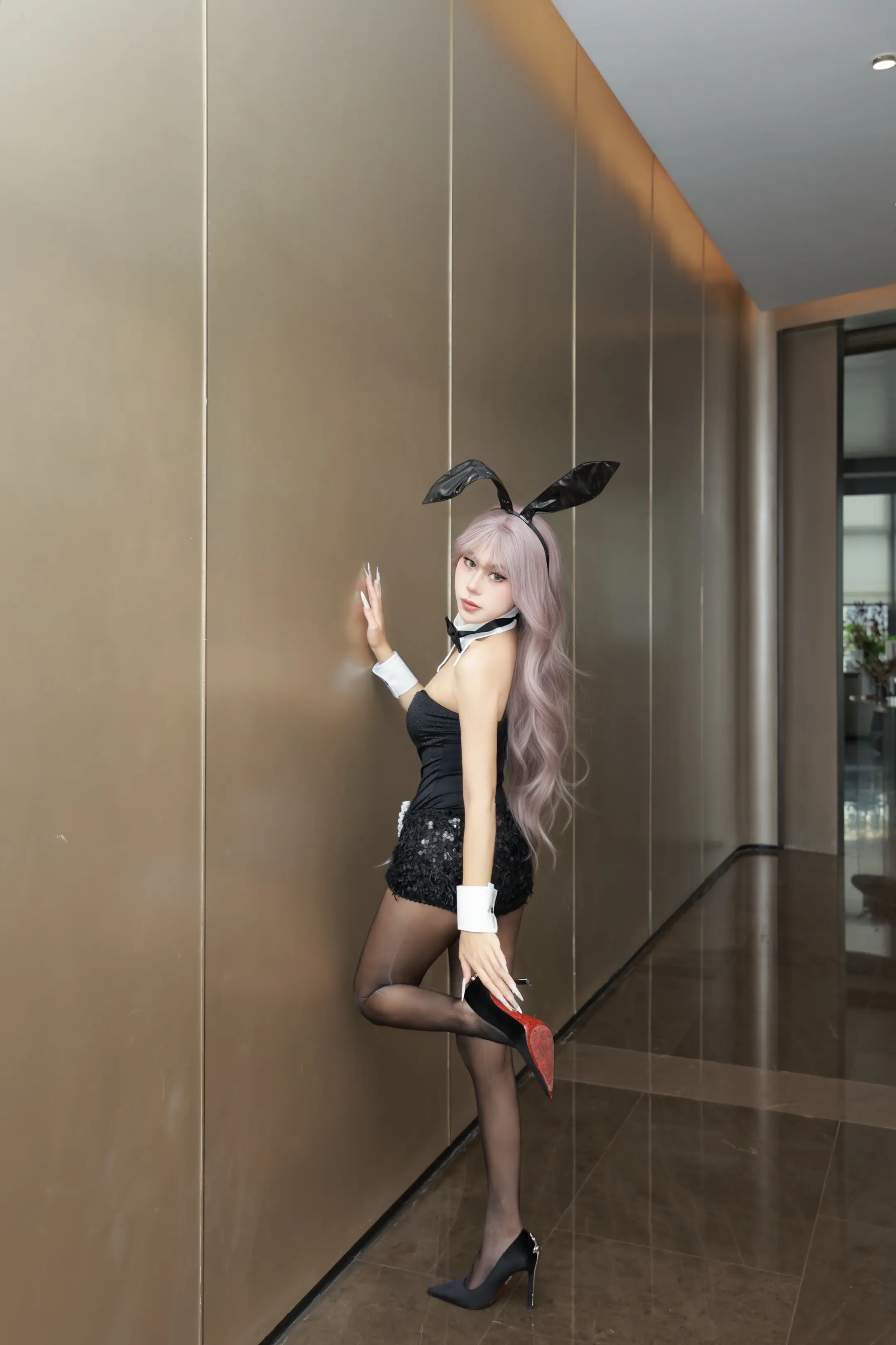 御姐 黑色兔女郎 大长腿美女 超a 黑丝搭配