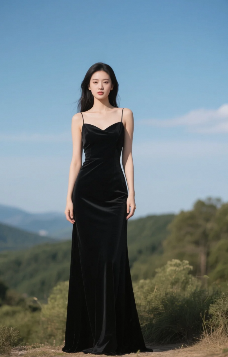 黑色晚礼服下的自然之女