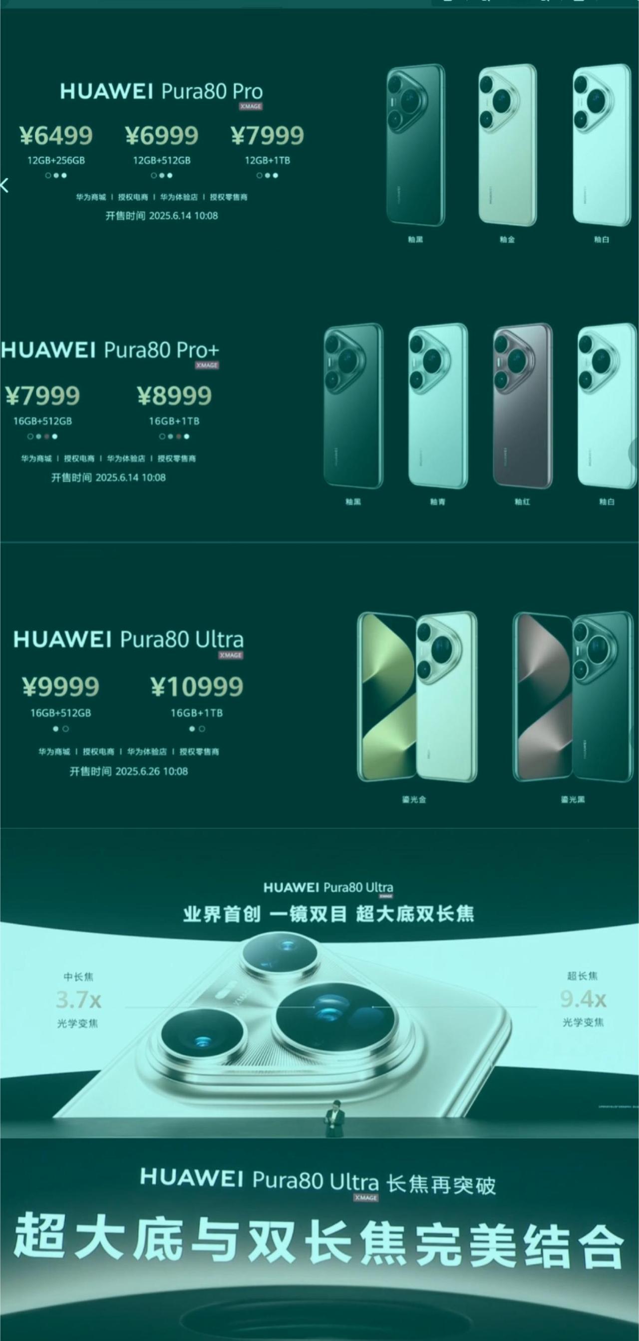 看过华为Pura80系列发布会以后！说句难听的完全就是吊打。本以为6499的价格