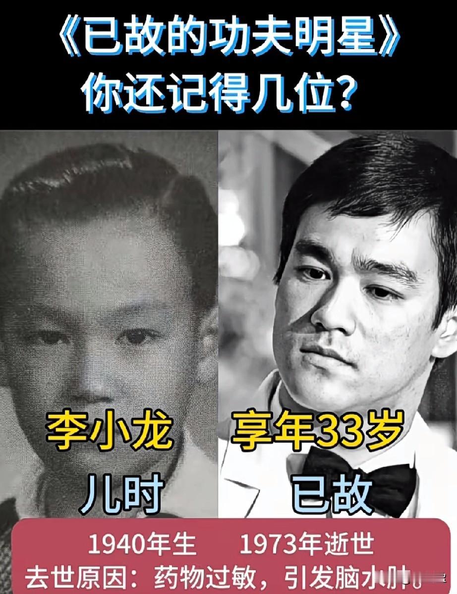 已故的功夫明星你还记得几位？