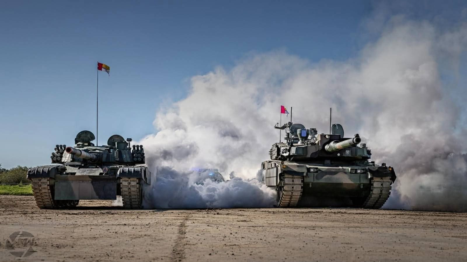 波兰陆军装备的PT-91和K2GF主战坦克​​​