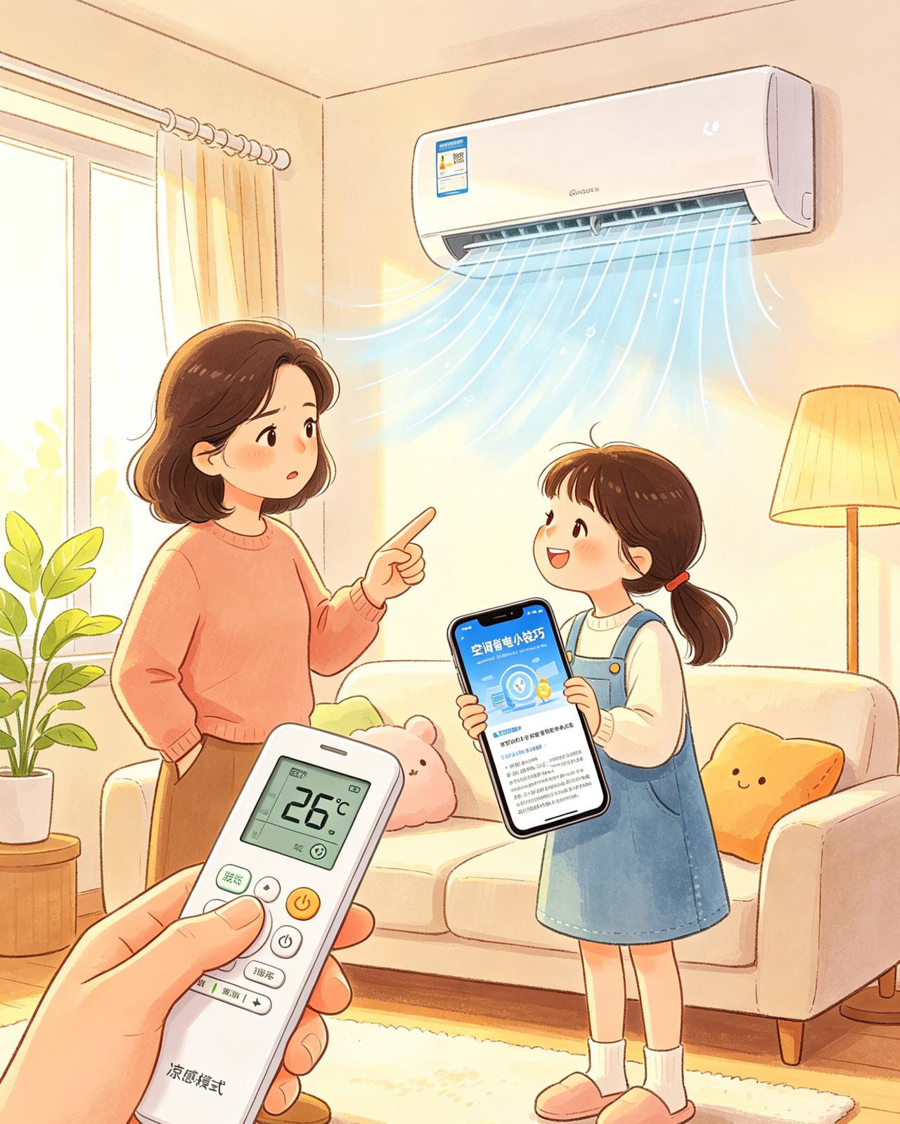空调开26度凉感模式省电？我和老妈吵了整整三天在家吹空调天天闹矛