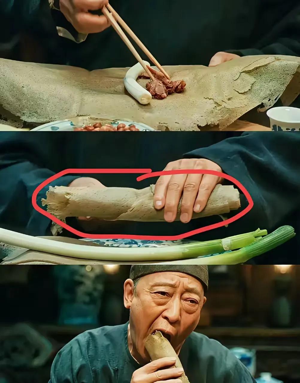 《生万物》中，为什么多次出现煎饼卷大葱的镜头。小时候一大块煎饼卷一小块肉，肉往后