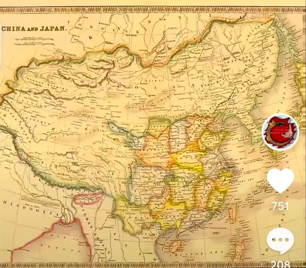 德国总理送给中国的，1735年全盛清朝版图，面积是3000万平方公里，现在是10