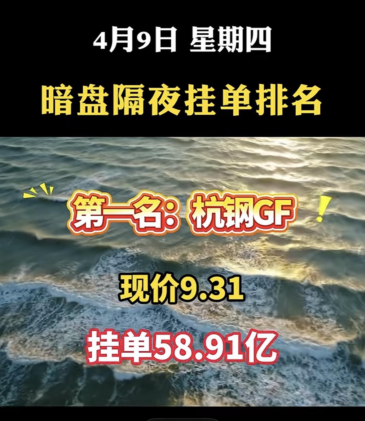 4月9日周四暗盘隔夜挂单排行揭晓利欧股份以7.95的现价和106.22亿挂单
