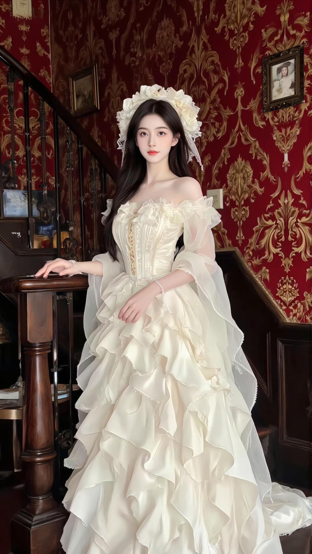 漂亮的婚纱配上漂亮的人