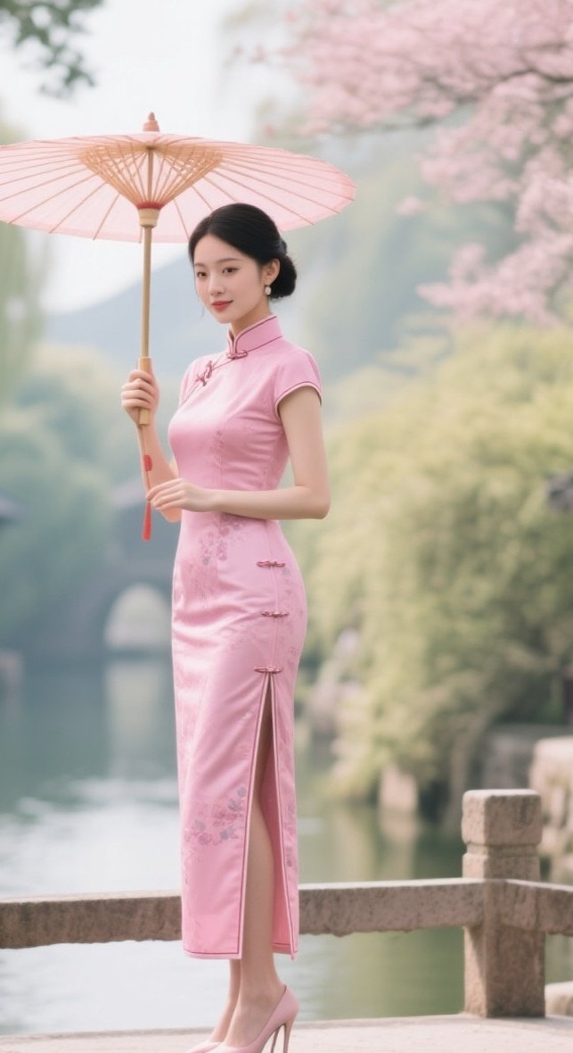 妩媚少妇旗袍修身，暗香浮动撩人心弦