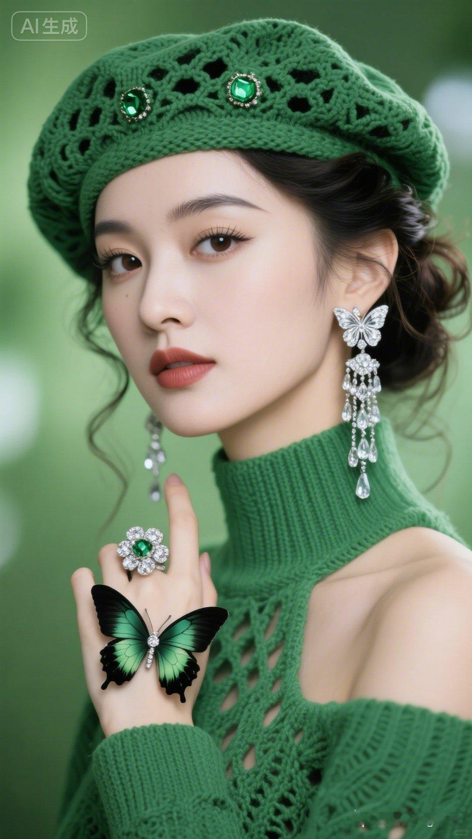 绿意盎然的精灵装扮，搭配精致的珠宝，仿佛置身于童话世界。