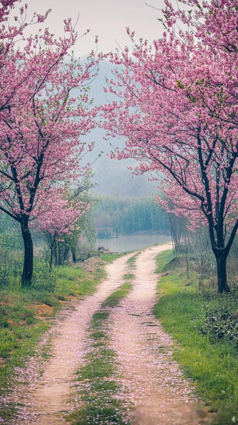 樱花铺径春意浓，蜿蜒山路入画中～寻美河南​​​