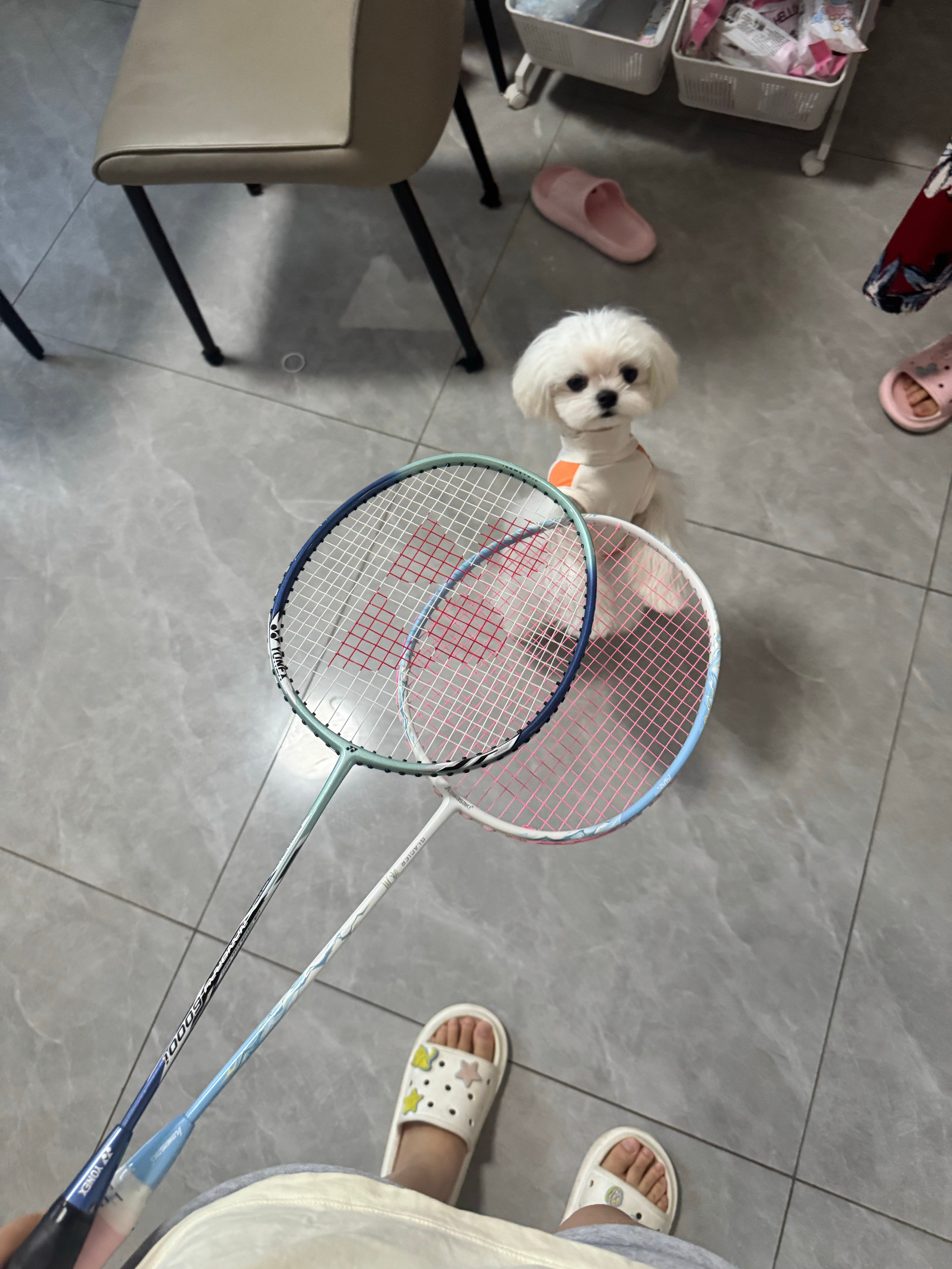 和amy切磋一下羽毛球​​​