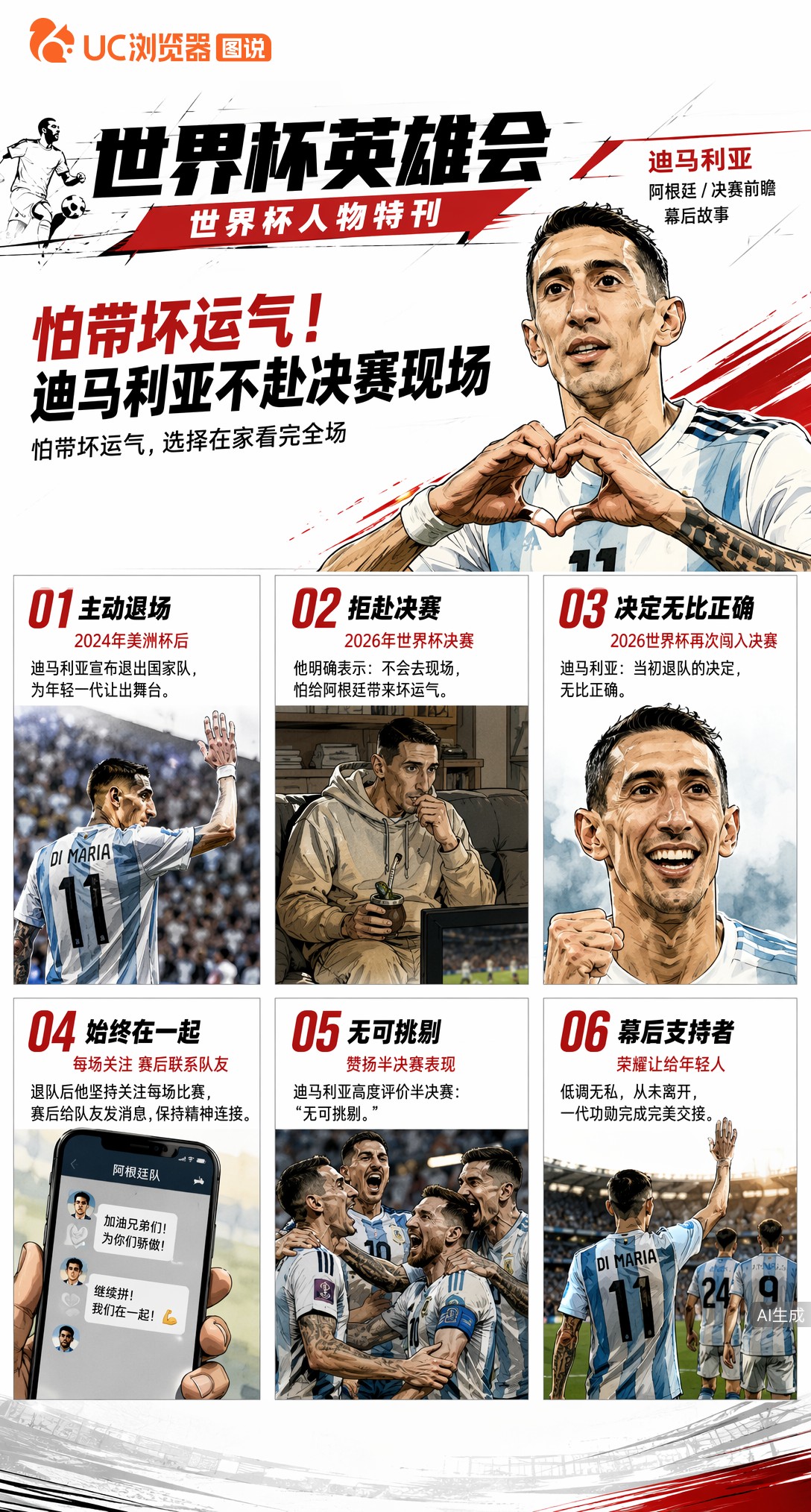 怕带坏运气！迪马利亚拒赴决赛现场，坐家里为阿根廷加油