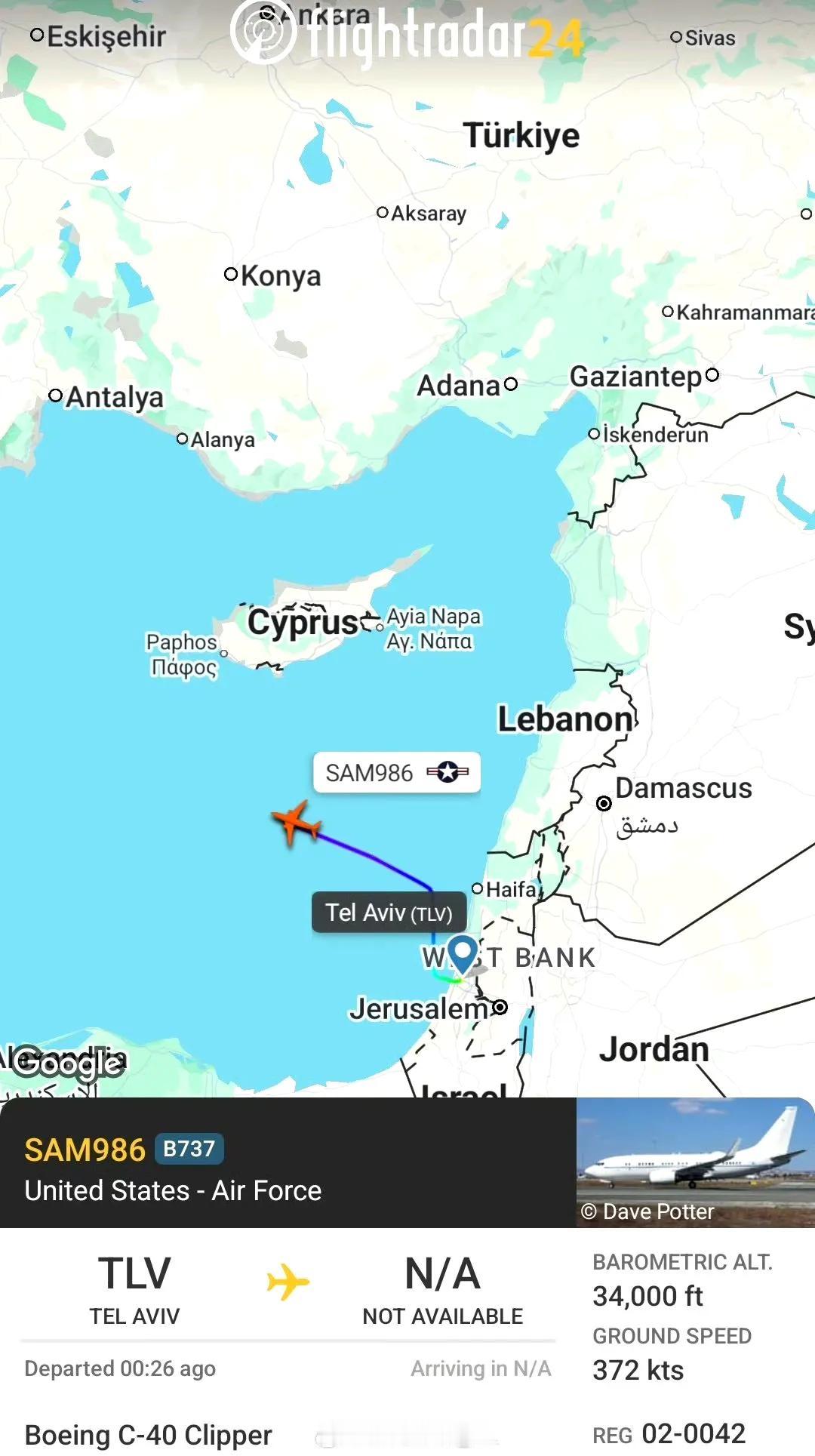 美国中央司令部司令库珀乘飞机离开以色列。​​​库珀这次到以色列，是和以色列商量