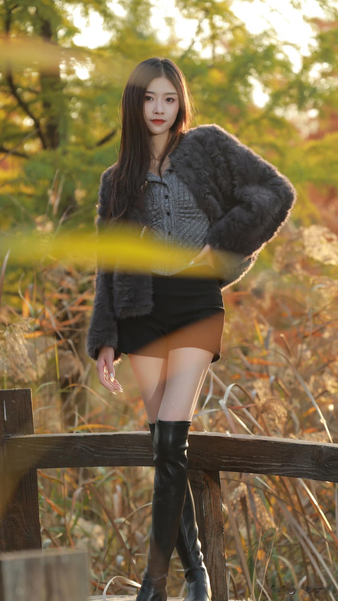 秋风起，红叶舞，美人倚栏立。