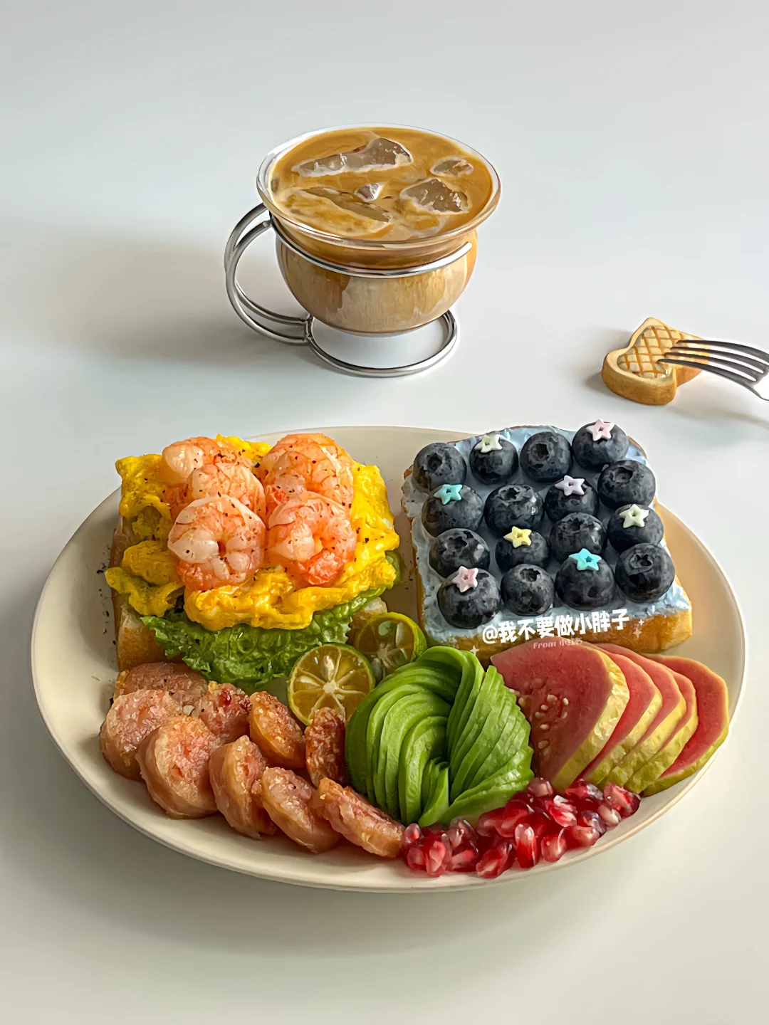 高颜值Brunch｜虾仁滑蛋🍤蓝莓酸奶🫐三明治