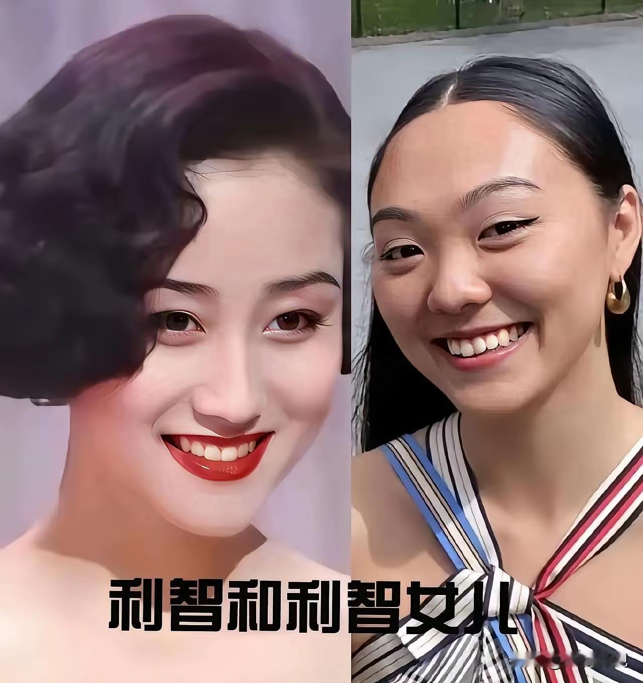 看了这几对母女，恕我不厚道地笑了，这也印证了，美女大多会嫁给丑男。在这几对母女