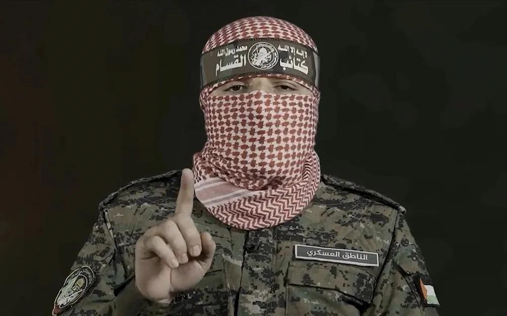 加沙地带巴勒斯坦哈马斯所属武装“卡桑旅”军事发言人阿布·乌拜达在昨天的讲话中首次