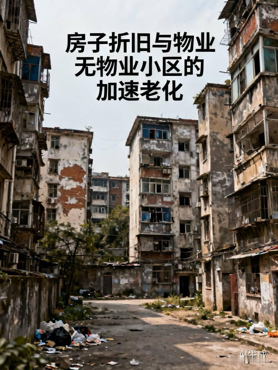 房子折旧最狠的小区，就是那种连物业费都收上来的小区。这种小区折旧的速度是非常快