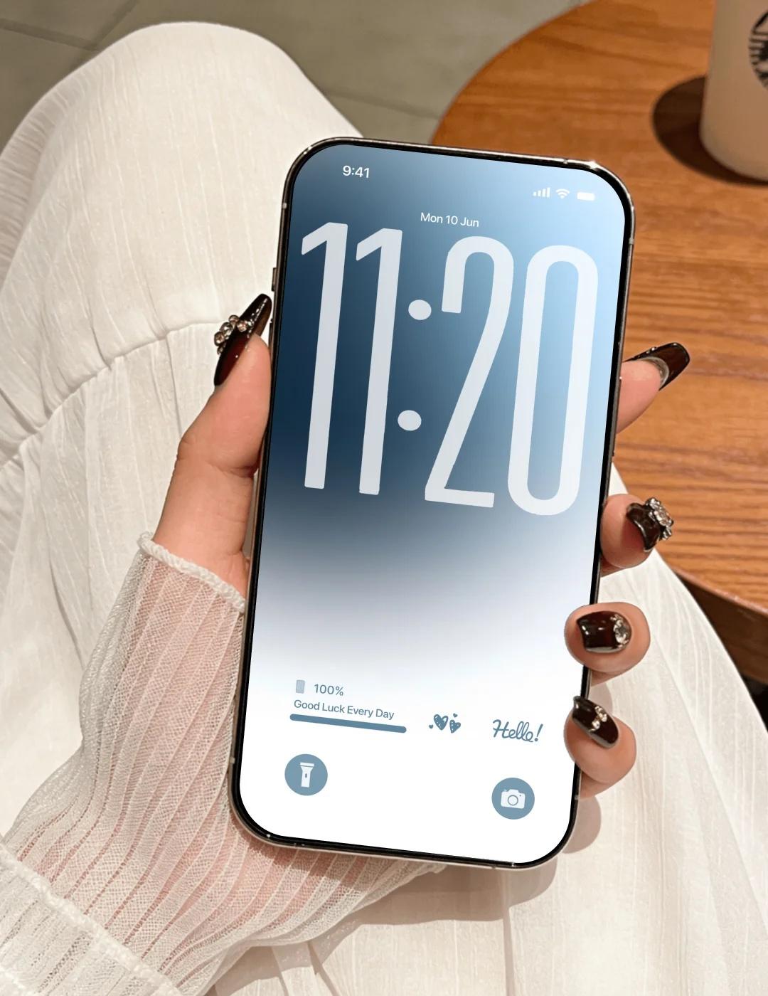 iOS26高级感冰川蓝壁纸编号：1141。iOS26高级感冰川蓝壁纸—