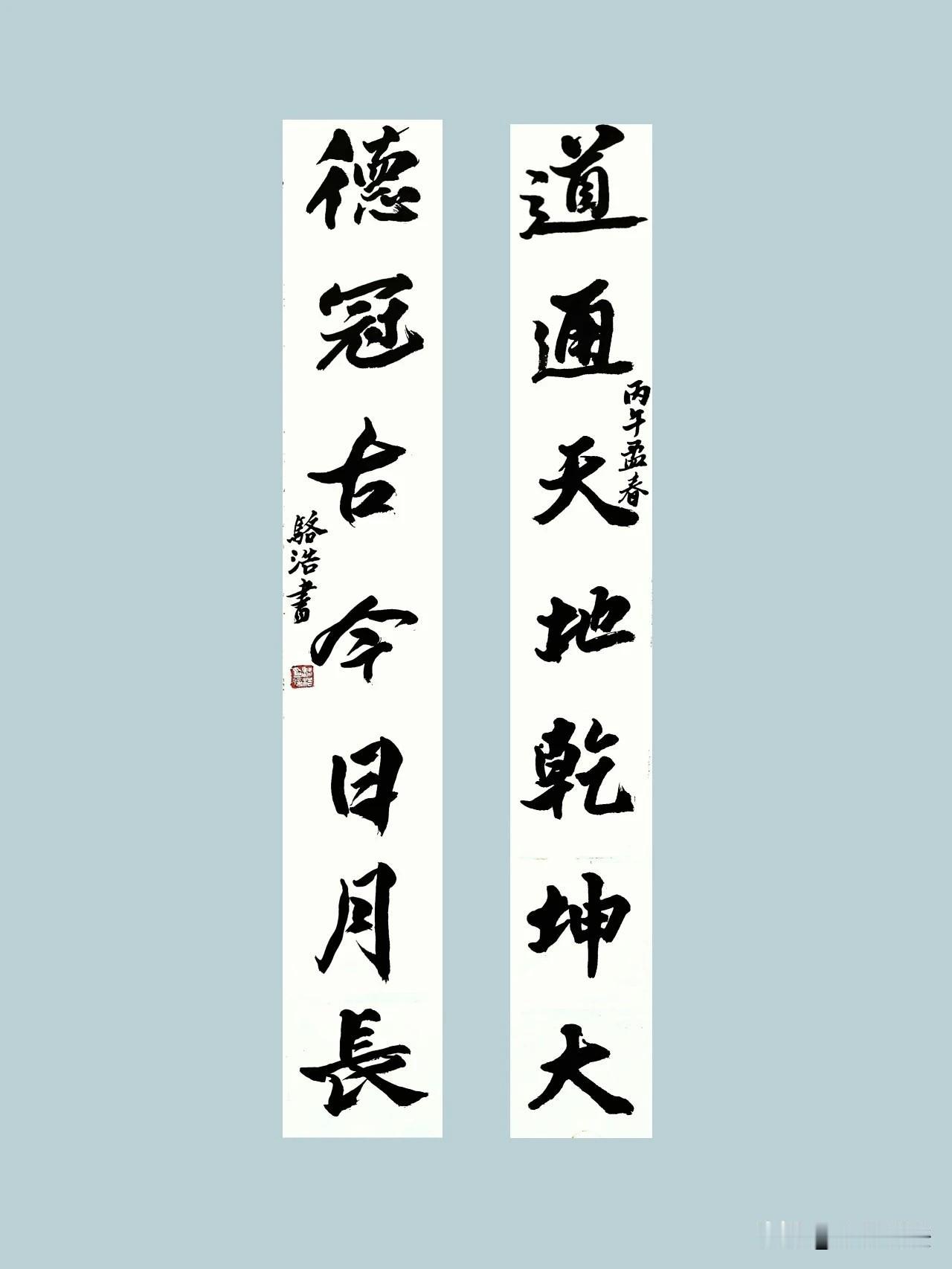 道通天地乾坤大德冠古今日月长书法：长安骆浩