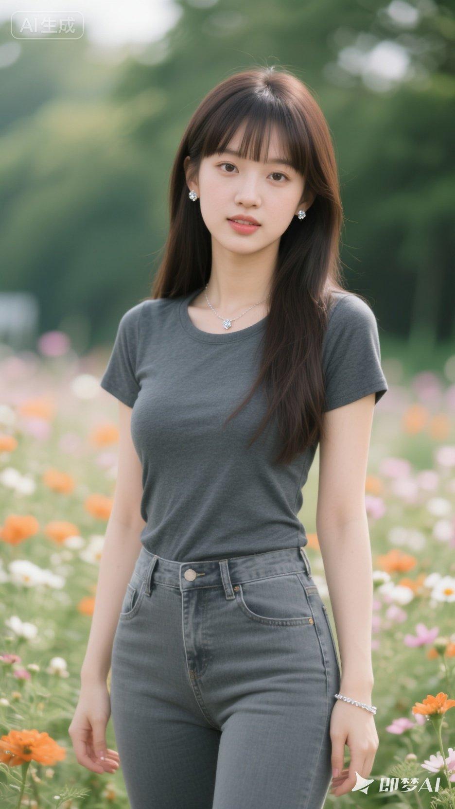 夏日清新穿搭，花海中的少女🌸💕