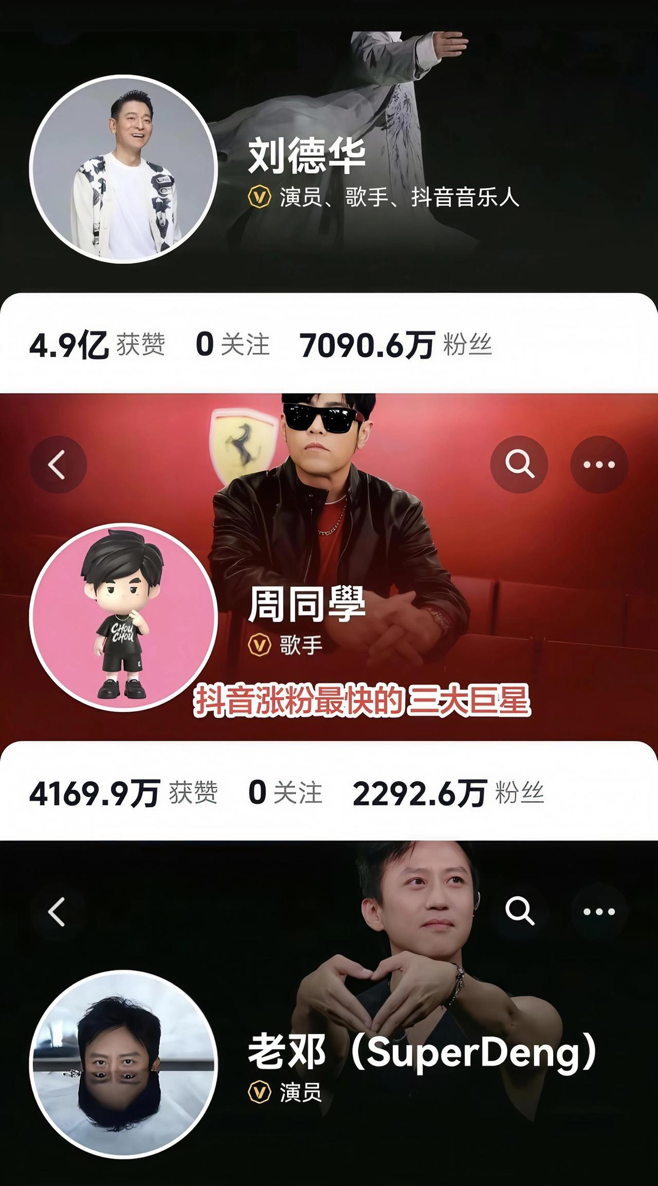 刘德华1.2亿，周杰伦6000万，邓超刚摸到6000万门槛——别急，天王粉圈不是
