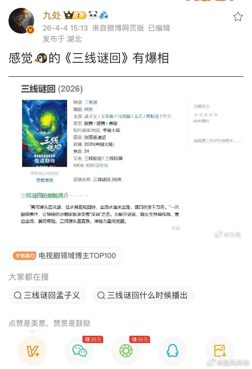 对三线谜回的评价，女主孟子义，男主王弘毅，咖位不是很搭吧