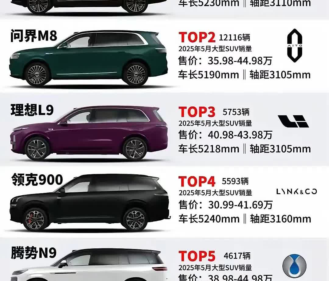 等活过5年再来一较高下吧！问界m9、理想L9、领克900、深蓝S09、腾势N