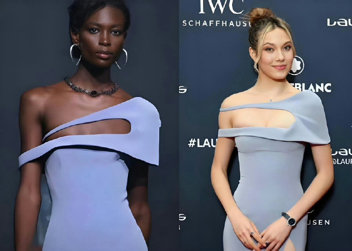 谷爱凌穿的礼服独辟蹊径，稍微改变了一点模特的穿法，不过这样不觉得勒的慌吗？​