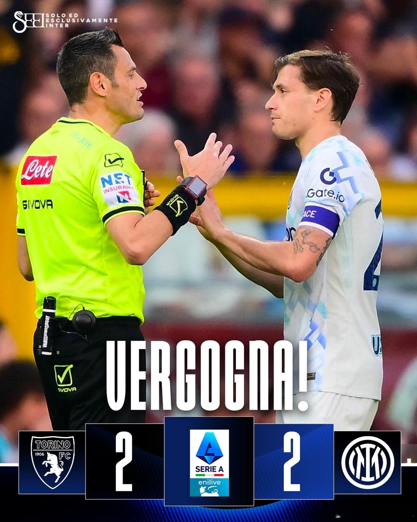 国际米兰三种结果都可以接受，主裁判马里亚尼还依然还在这么敬业的控场。国际米兰意甲