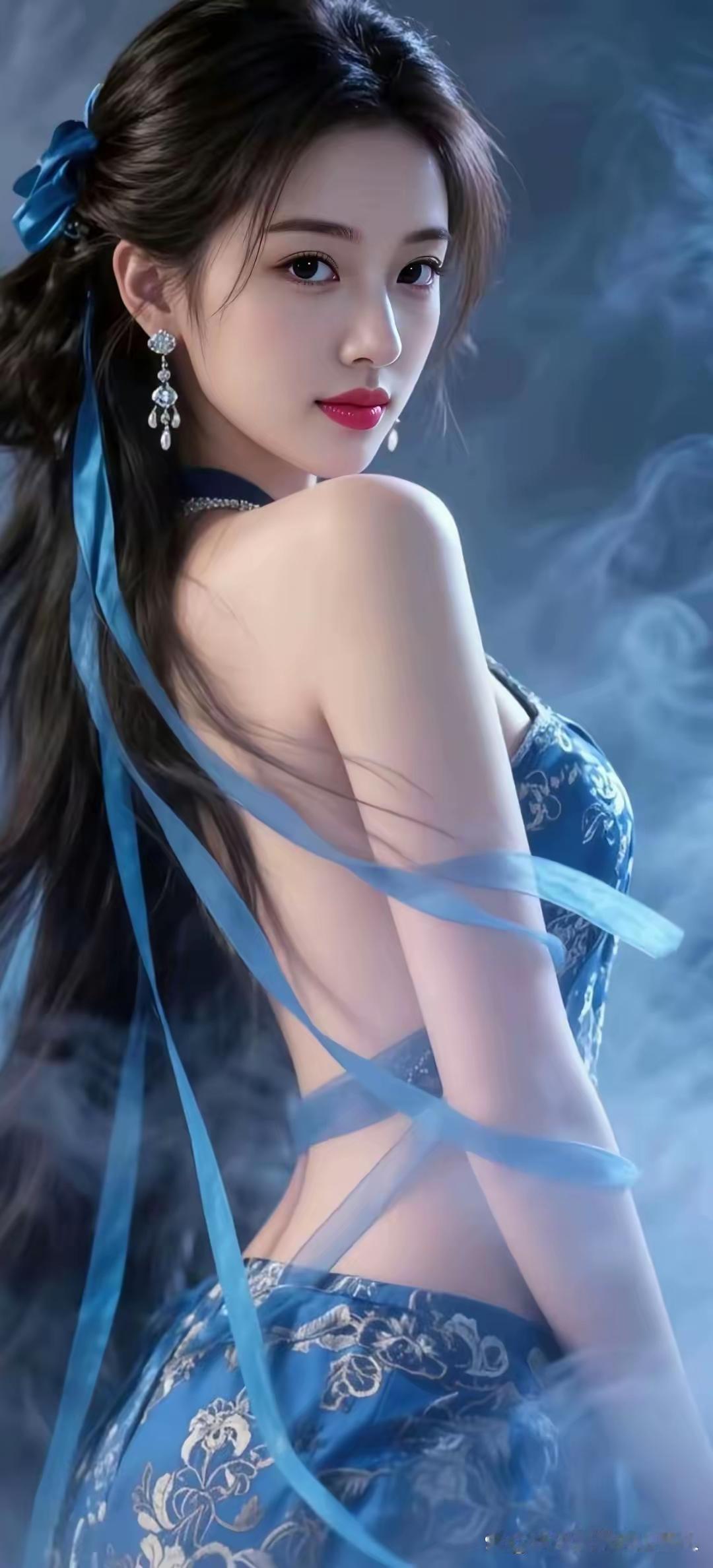 梦幻蓝纱，仙气缭绕，唯美古风，惊艳一瞥！