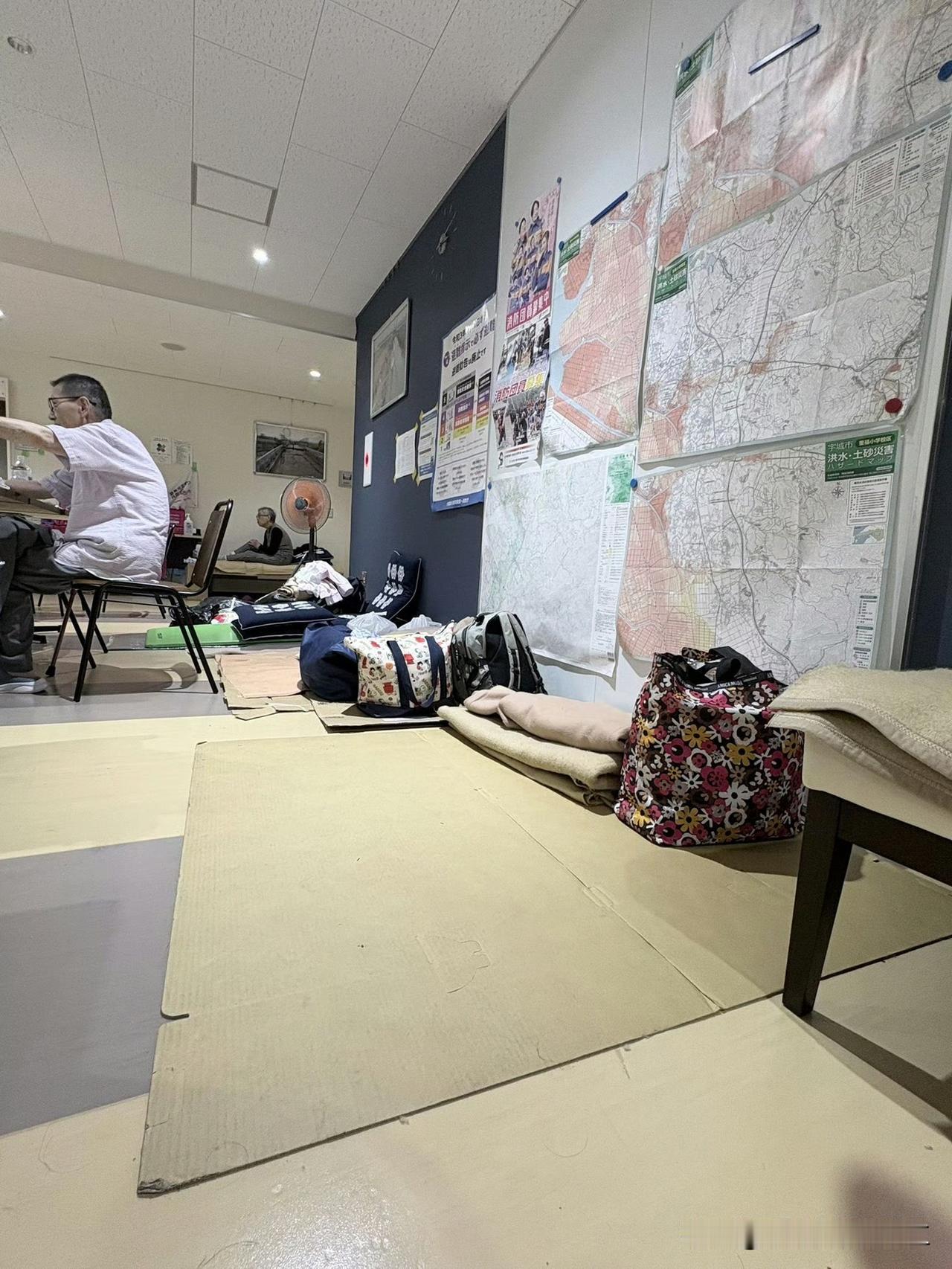 日本人古賀涼子说：“在（图1）这个纸板上，奶奶们已经睡了6天。在松桥西防灾基地中