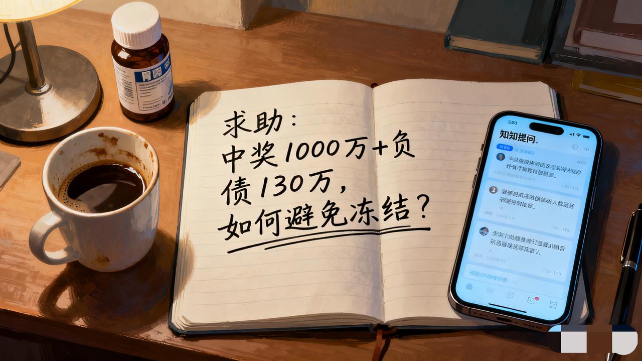 中了1000万，却背着100多万债：怕钱被冻结，到底该咋操作？前几天刚领完彩