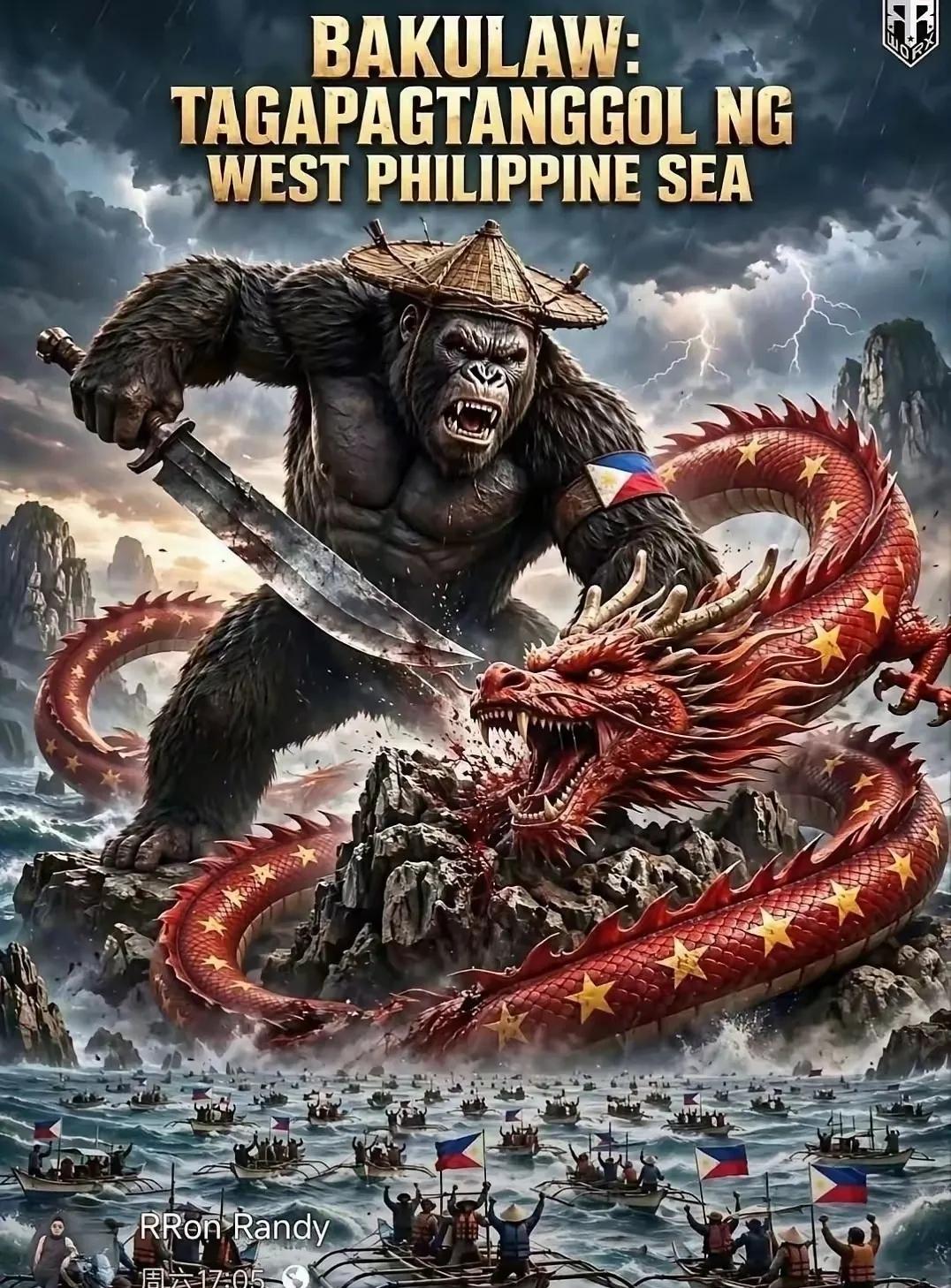 菲律宾icon反击的手法太拙劣，为了证明自己不是猴子，特意用漫画画出来金刚的形象