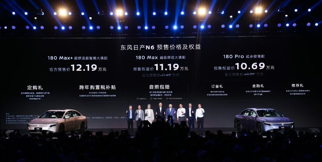 东风日产N6预售价10.99万起比我猜测的要高一些？但是定价也豁出去了！180
