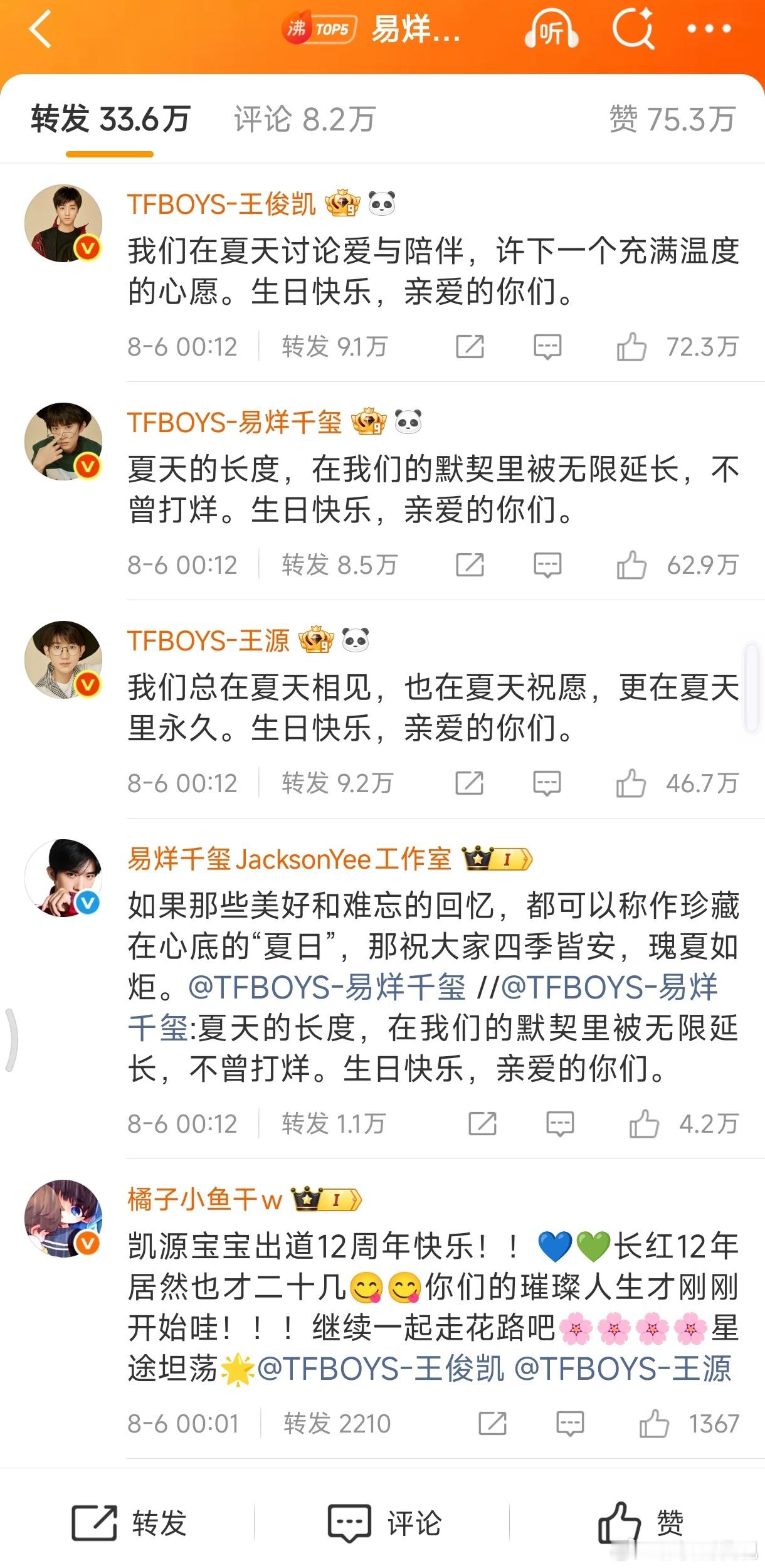 TFBOYS十二周年这么多年还是王俊凯粉丝最能打，控评这块其他两家就没赢过[可