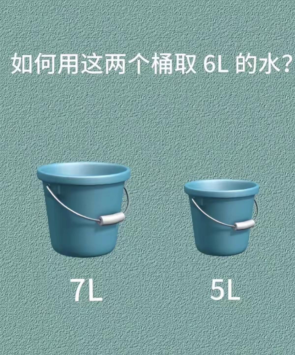来个数学高手，如何用这两个桶取6升的水？