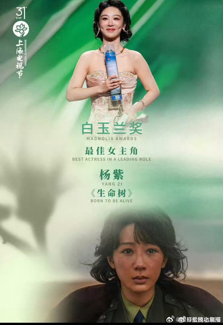 白玉兰自己也在回味杨紫凭借《生命树》斩获第31届白玉兰最佳女主角，网友发文衍生出