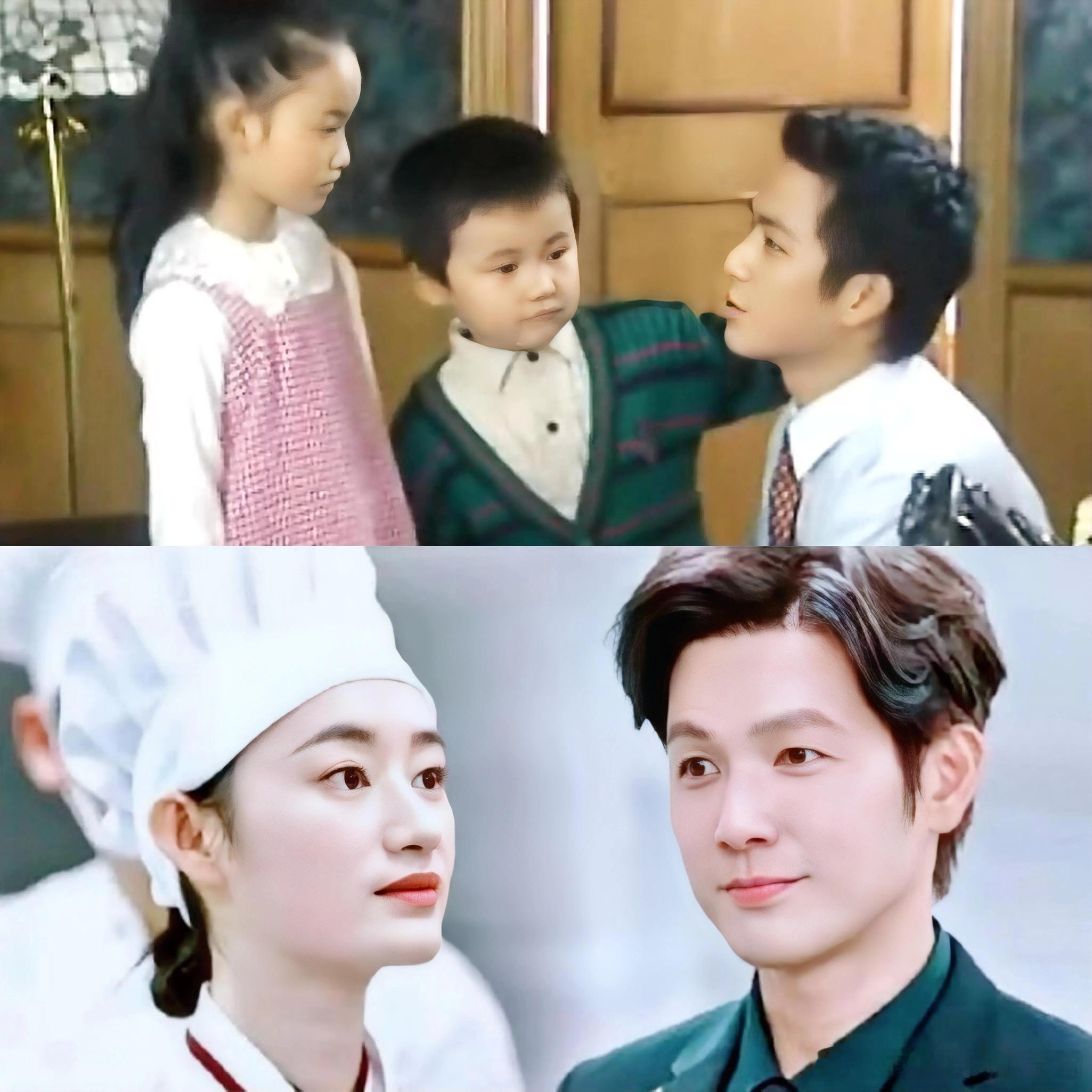 这两个镜头的拍摄时间竟相隔整整24年，钟汉良真是令人惊叹的“花期”代表，居然抱过