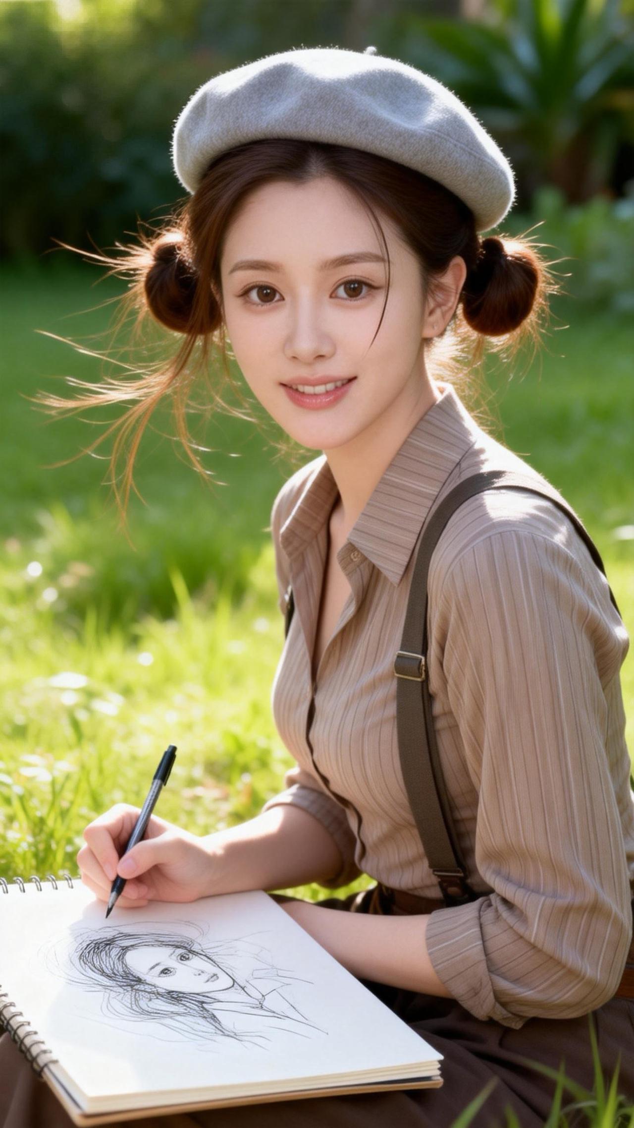 充满青春活力的学院派美女