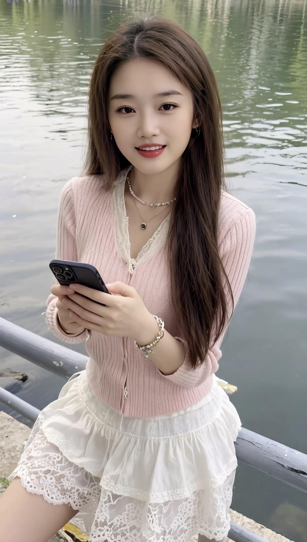 AI湖畔生活照随拍记录真实生活美女