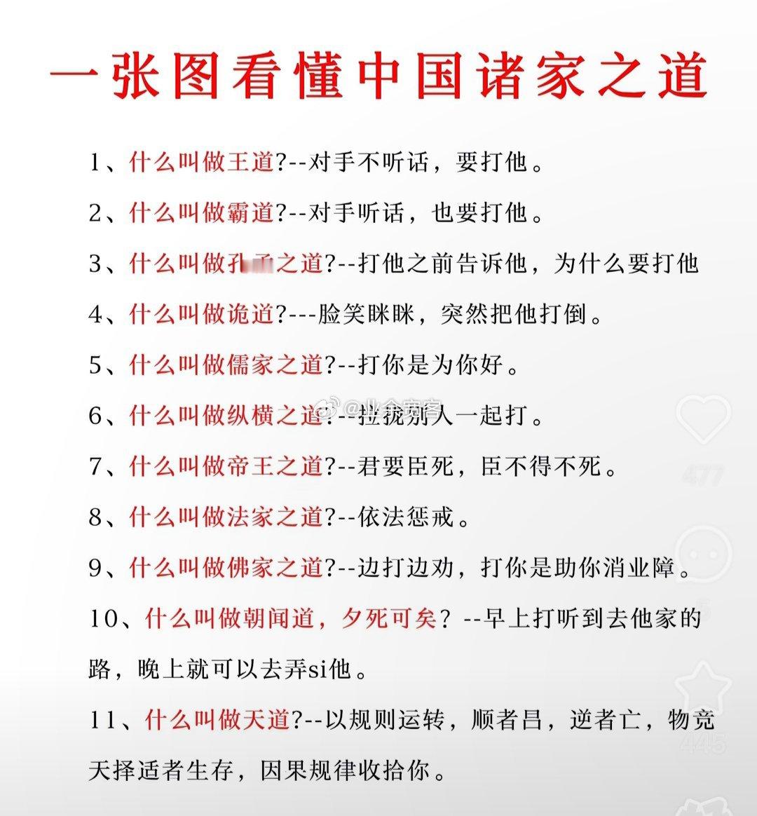 一张图看懂中国诸家之道