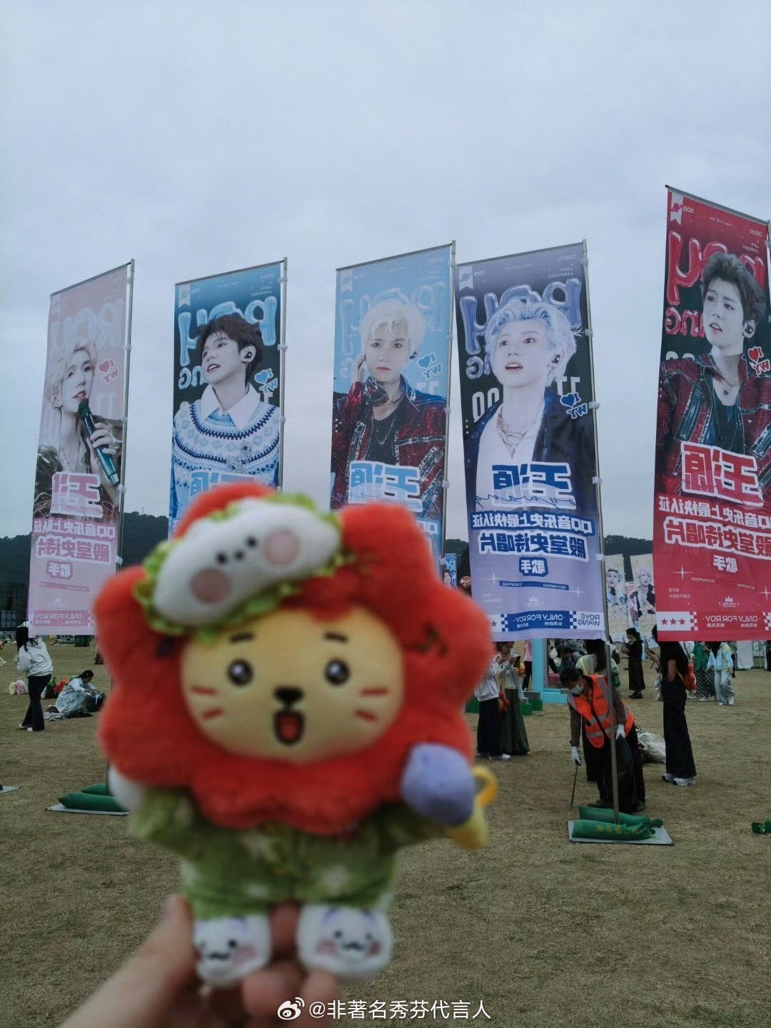 王源南宁音乐节粉丝应援一个小小的音乐节就有这么多粉丝，王源这个带票能力可以啊