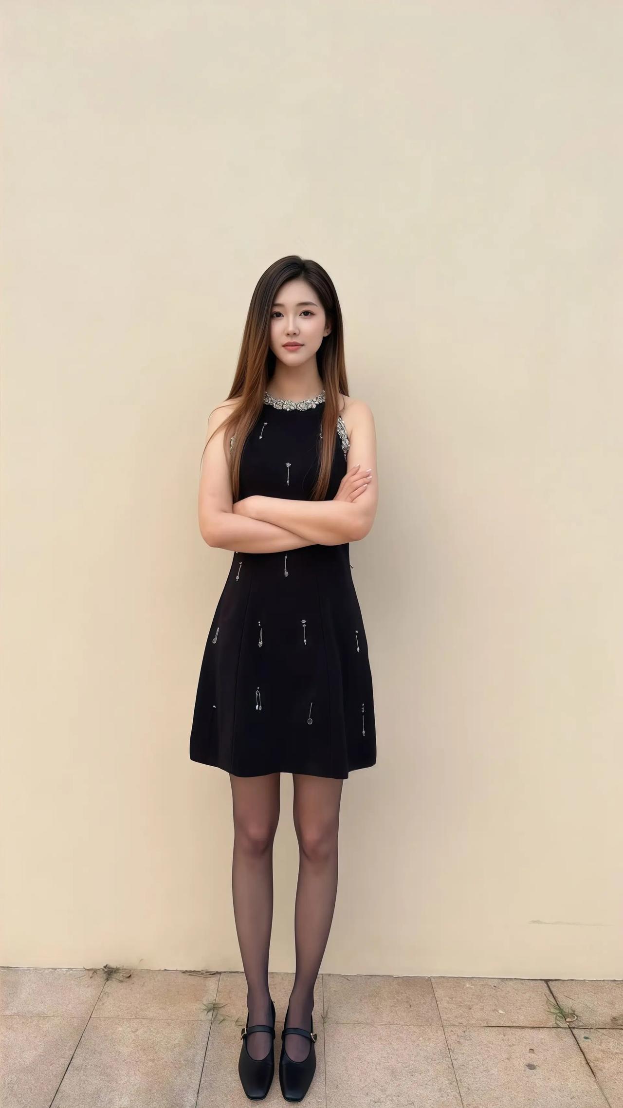 简约而不简单。黑色无袖连衣裙+玛丽珍鞋职场女性穿什么裙子好看?
