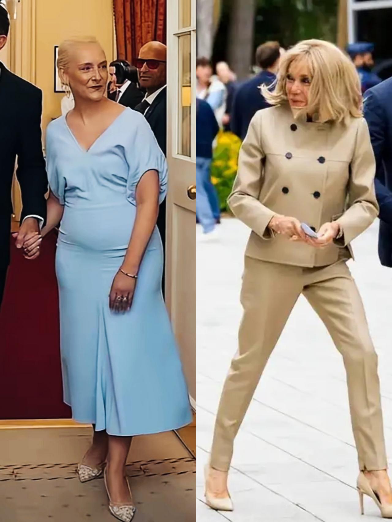 如果只看身材的话，马克龙妻子布丽吉特是不是比英国新首相的妻子更优秀啊？马克龙妻