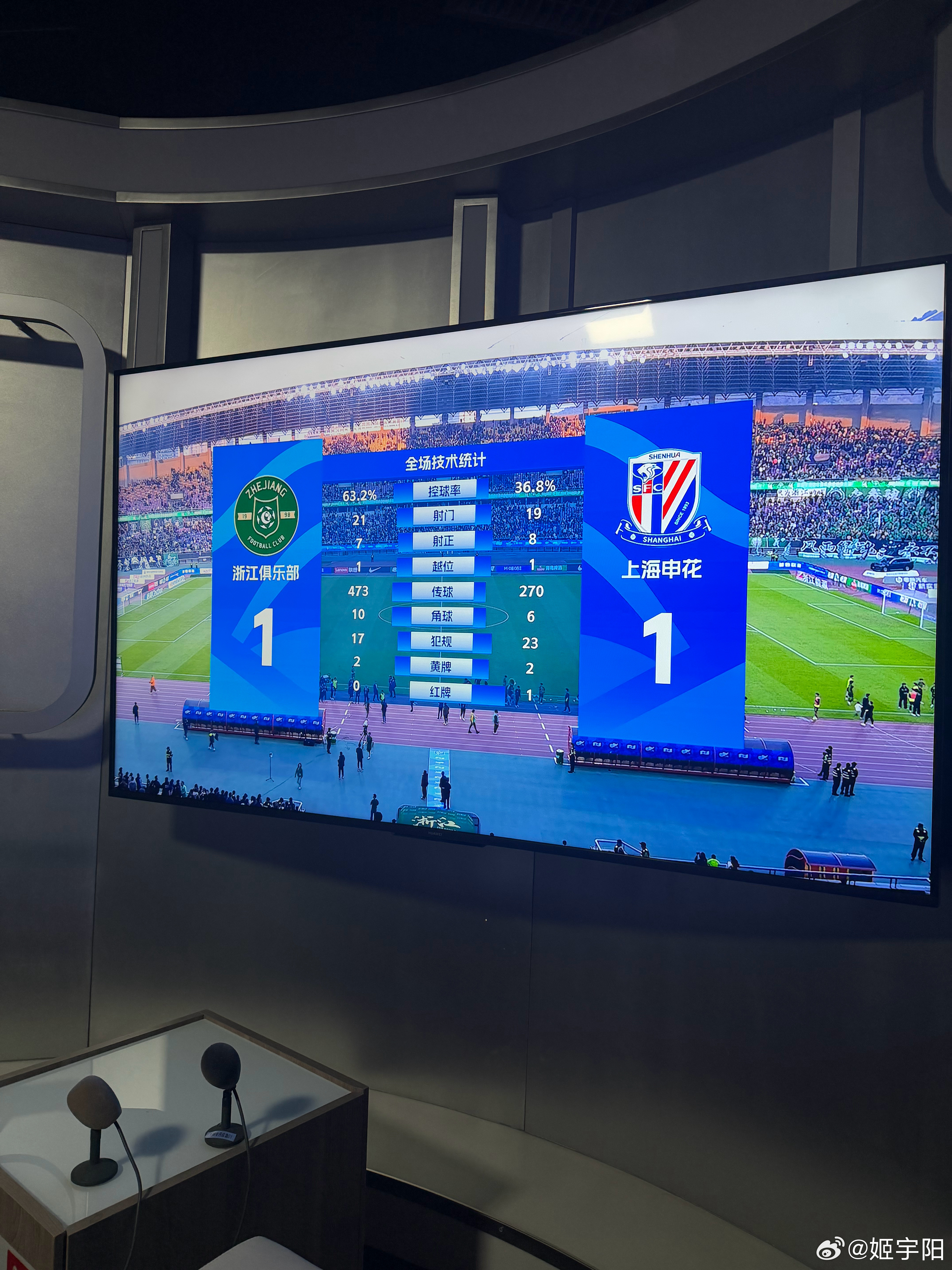 浙江与申花比赛，双方射门是21比19次，射正是7比8，门将扑救次数