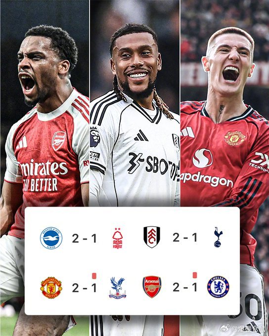 【英超历史首次出现一天的4场比赛踢出同样的比分！】而且都是主队2比1获胜！英超