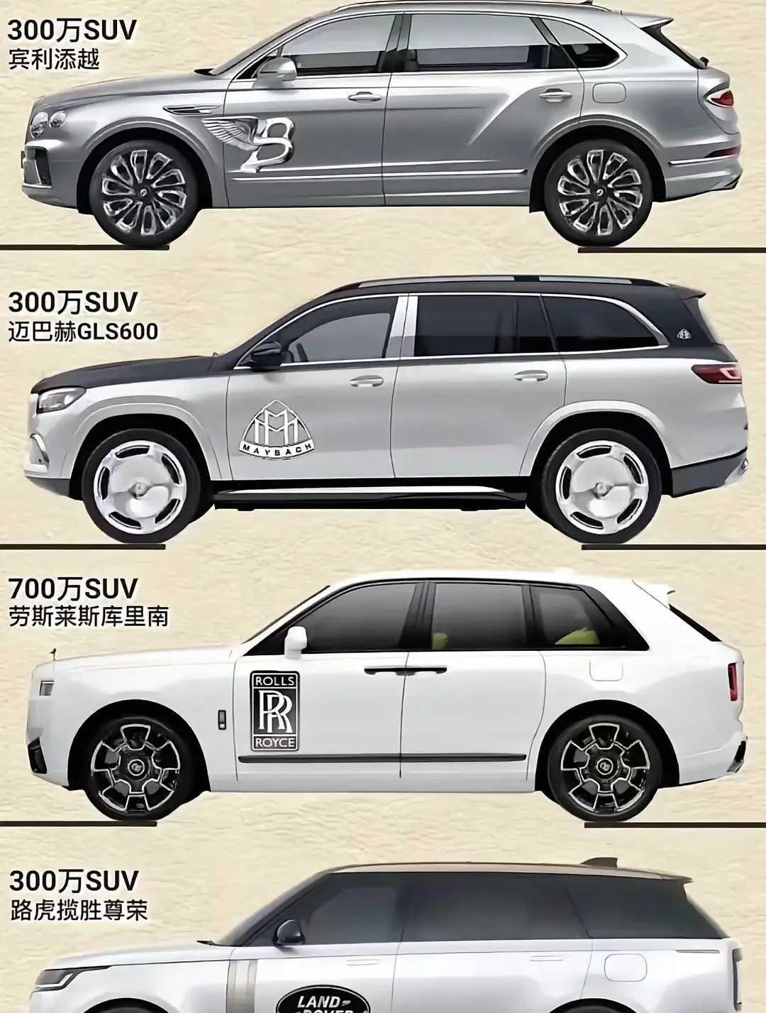 网友：超豪华SUV里面是不是混进去一款高档车呢？